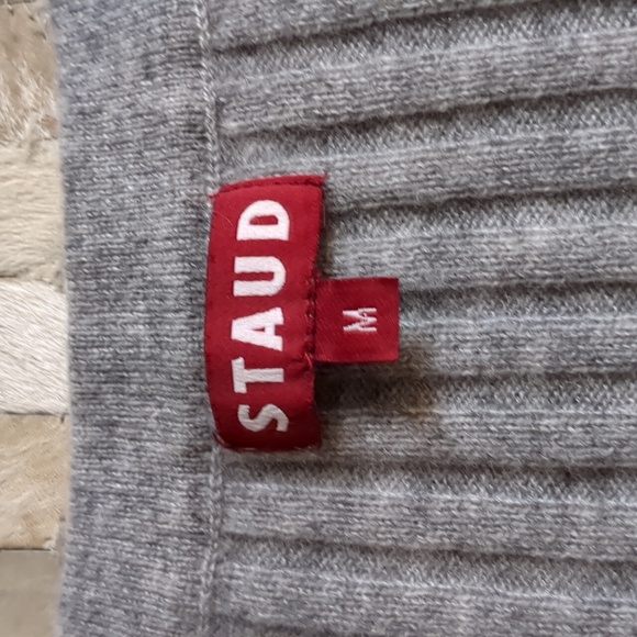 Staud 100% Cashmere Gray Knit Sweater Dress Size M - Picture 4 of 8